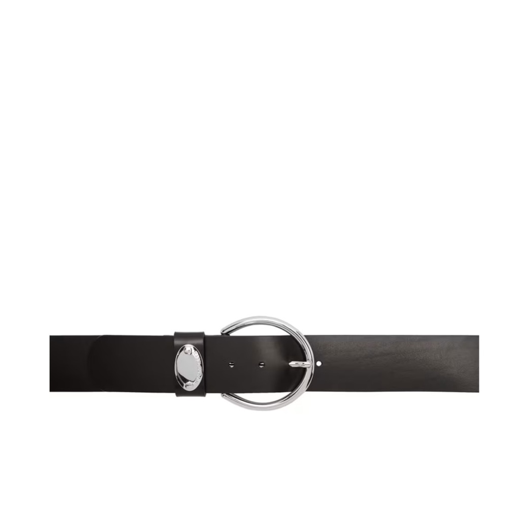 Isabel Marant Black Belt with Silver Circle Buckle